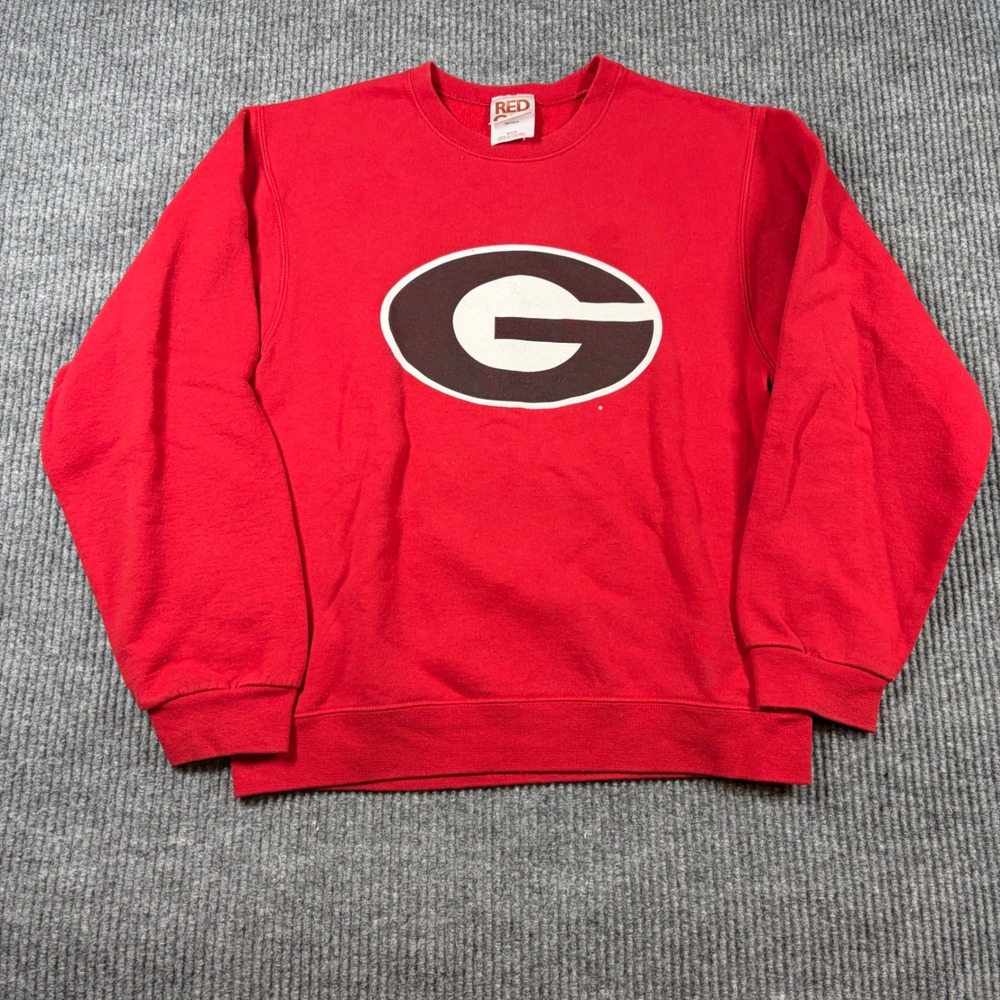 Vintage Red Oak Sweatshirt Men's S Georgia Bulldogs NCAA Red Streetwear Y2K